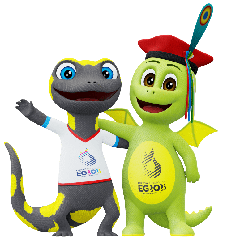 Image of the official mascots of the European Games 2023