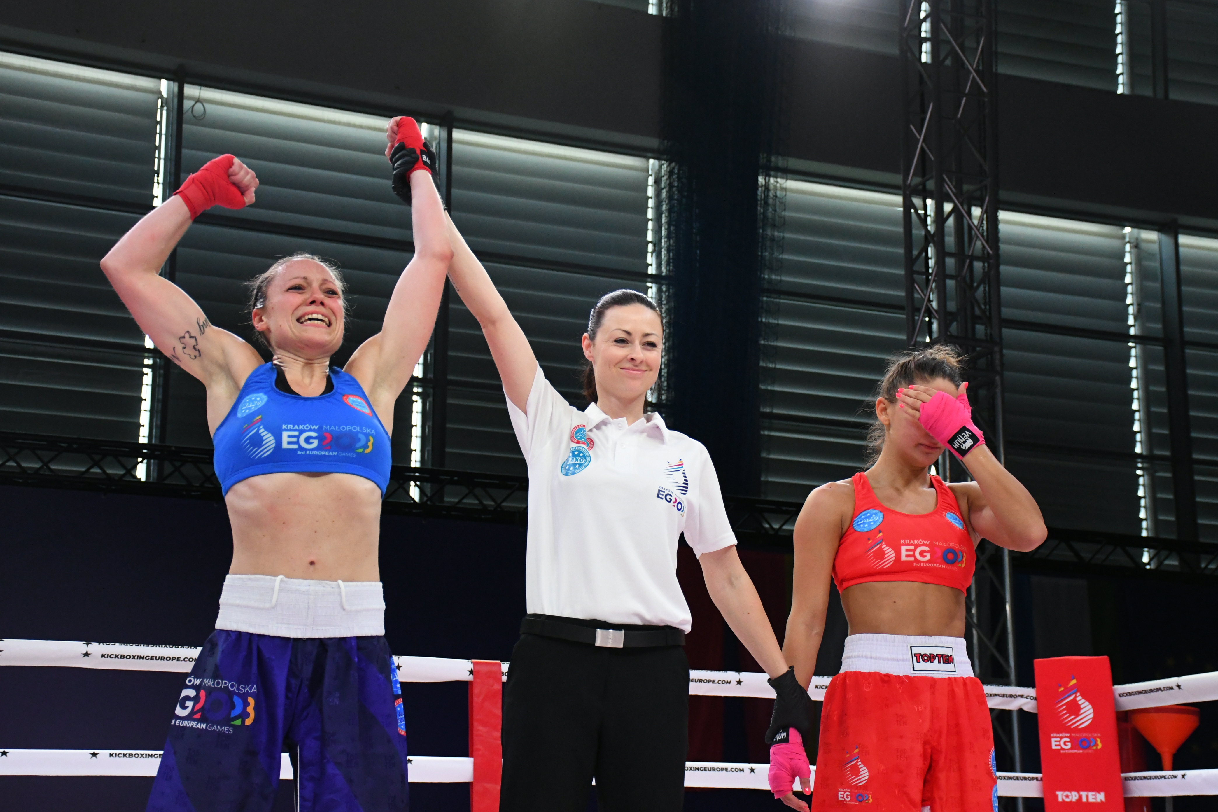 Italian female kickboxer Nicole PERONA fights in the finals